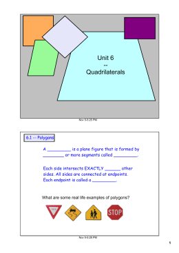 Unit 6 Quadrilaterals - Baptist Hill Middle/High School