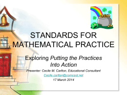 Standards for Mathematical Practices