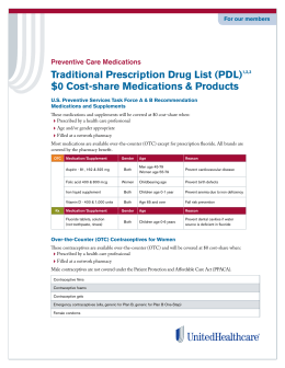 Traditional Prescription Drug List (PDL)1,2,3 $0 Cost