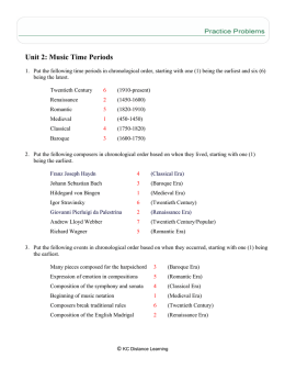 Unit 2: Music Time Periods