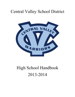 Central Valley School District High School Handbook 2013-2014