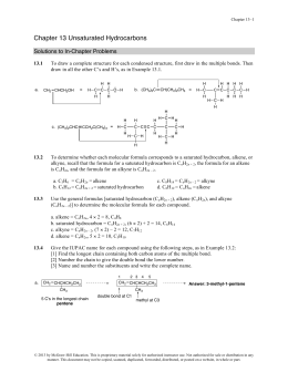 Chapter 13 Unsaturated Hydrocarbons