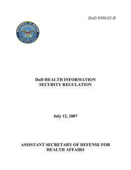 DoD Health Information Security Regulation