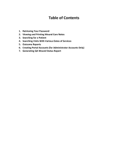 Table of Contents - VOHRA Wound Physicians Facility Portal