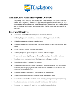 a complete list of Program Objectives and Program Outline