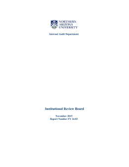 NAU-Institutional Review Board, November 2015