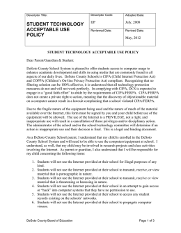 student technology acceptable use policy