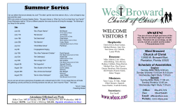 Summer Series - West Broward church of Christ