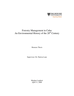 Forestry Management in Cuba: An Environmental History of the 20