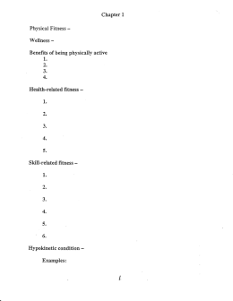 Skill-related fitness - Hypokinetic condition
