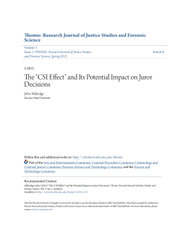 "CSI Effect" and Its Potential Impact on Juror Decisions