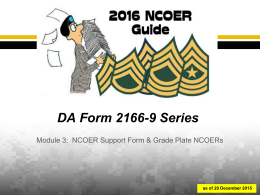 DA Form 2166-9 Series - US Army NCOER Guide, DA Form 2166