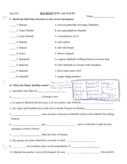 Act II and III Open Book quiz