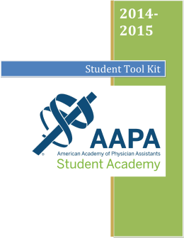 Student Tool Kit - American Academy of Physician Assistants