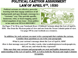 Political Cartoon Assignment Law of April 6th, 1830