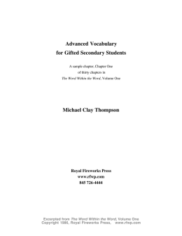 Advanced Vocabulary for Gifted Secondary Students