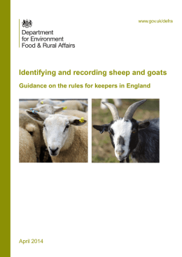 Defra Guidance document for keepers (sheep/Goats)