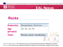 Rock cycle word cards PDF - EAL Nexus