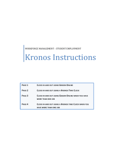 STUDENT EMPLOYMENT Kronos Instructions