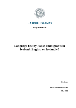 Language Use by Polish Immigrants in Iceland: English