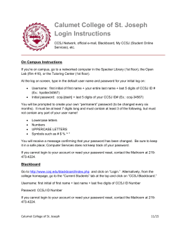 CCSJ Login Sheet - Calumet College of St. Joseph