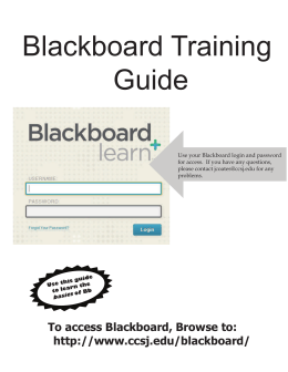 Blackboard Training Guide