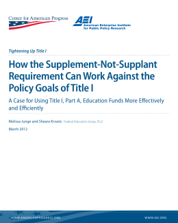 How the Supplement-Not-Supplant Requirement Can Work Against