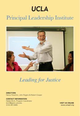 Principal Leadership Institute - Center X