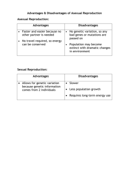 Advantages and Disadvantages of Asexual and Sexual Reproduction