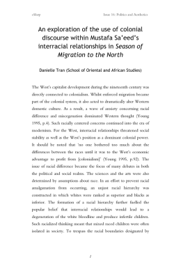 An exploration of the use of colonial discourse within Mustafa Sa