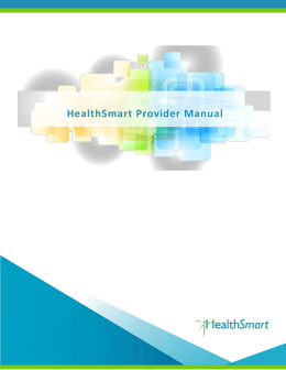 HealthSmart Provider Manual