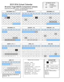 2015-2016 School Calendar - Broome