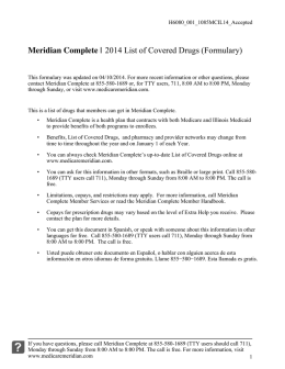 Meridian Complete | 2014 List of Covered Drugs (Formulary)