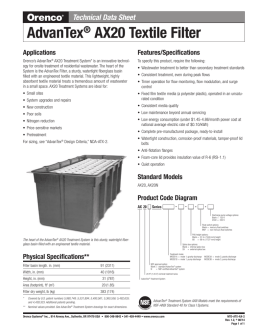 AdvanTex® AX20 Textile Filter