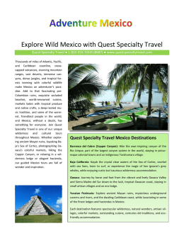 Explore Wild Mexico with Quest Specialty Travel