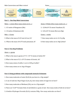 Mole Conversions and Other review!