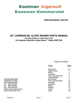 20" COMMERCIAL SLOPE MOWER PARTS MANUAL