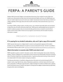 FERPA: A PARENT`S GUIDE - Spokane Falls Community College!