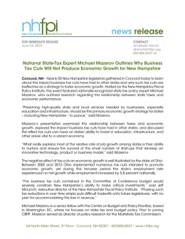 nfpl news release - New Hampshire Fiscal Policy Institute