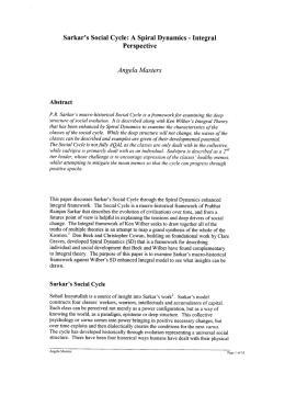 Sarkar`s Social Cycle: A Spiral Dynamics - Integral