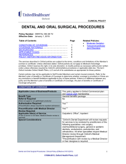 Dental and Oral Surgical Procedures