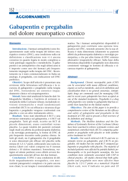 Gabapentin e pregabalin nel dolore neuropatico cronico