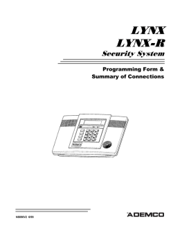 LYNX, LYNXR Security System, Programming form
