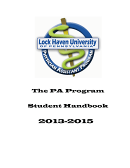 The PA Program Student Handbook