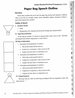 Paper Bag Speech Outline - Toro Canyon Middle School