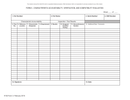 Characteristic Accountability Inspection / Test Results 9102 Form 3