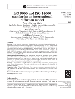 ISO 9000 and ISO 14000 standards: an international diffusion model