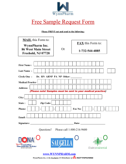 Free Sample Request Form