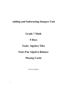 Adding and Subtracting Integers (Grade 7)