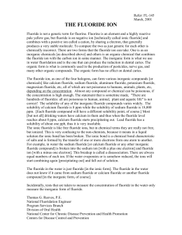 THE FLUORIDE ION - chd.dphe.state.co.us